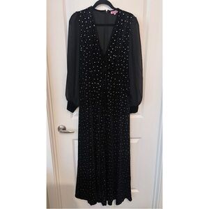 EUC REBEL LOVE/ELLE REBEL VELVET STAR JUMPSUIT - LG